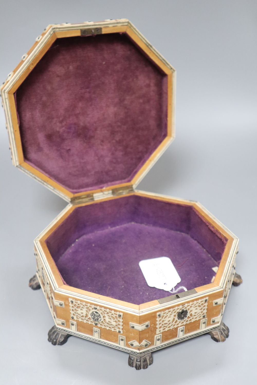 A South Indian hardwood octagonal box